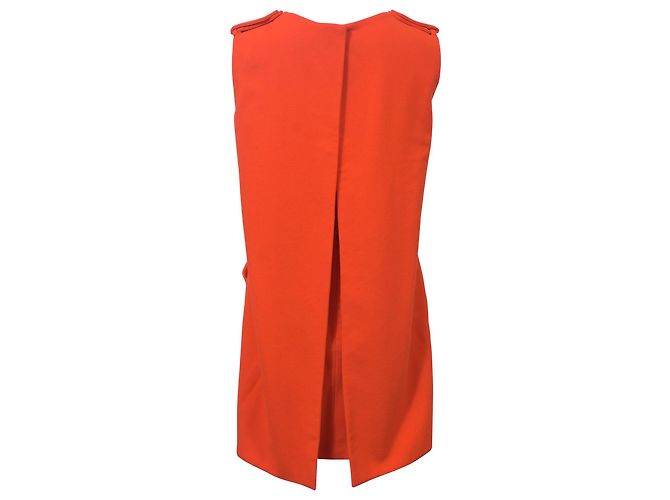 Alexander McQueen Minivestido sin mangas en lana naranja - vista 3