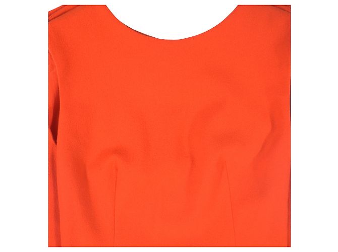 Alexander McQueen Minivestido sin mangas en lana naranja - vista 4