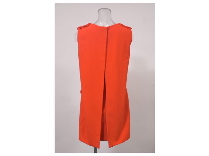 Alexander McQueen Minivestido sin mangas en lana naranja - vista 8