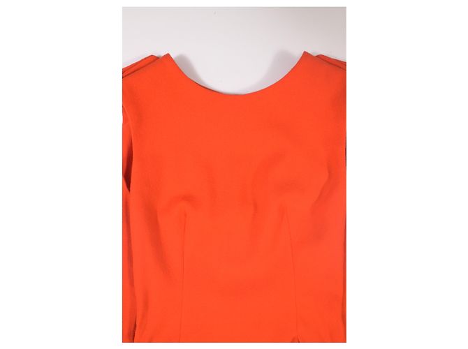 Alexander McQueen Minivestido sin mangas en lana naranja - vista 9