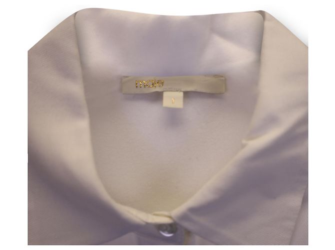 Camisa con botones Maje de algodón de seda blanca Blanco - vista 2