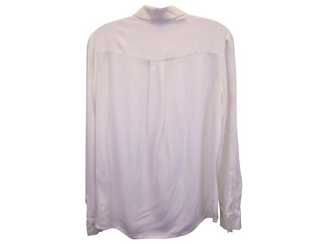 Camisa con botones Maje de algodón de seda blanca Blanco - vista 3