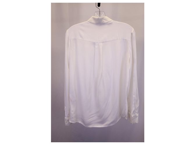 Camisa con botones Maje de algodón de seda blanca Blanco - vista 6
