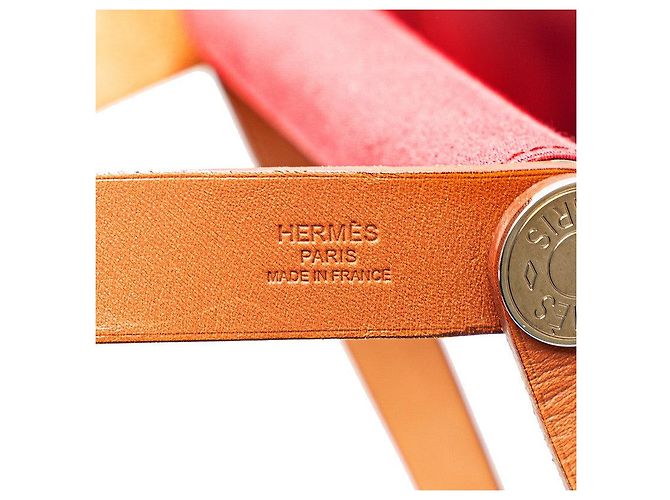 Cabag Hermès Hermes Cabas GM 2WAY Tote Bag aus rotem Leder - Ansicht 7