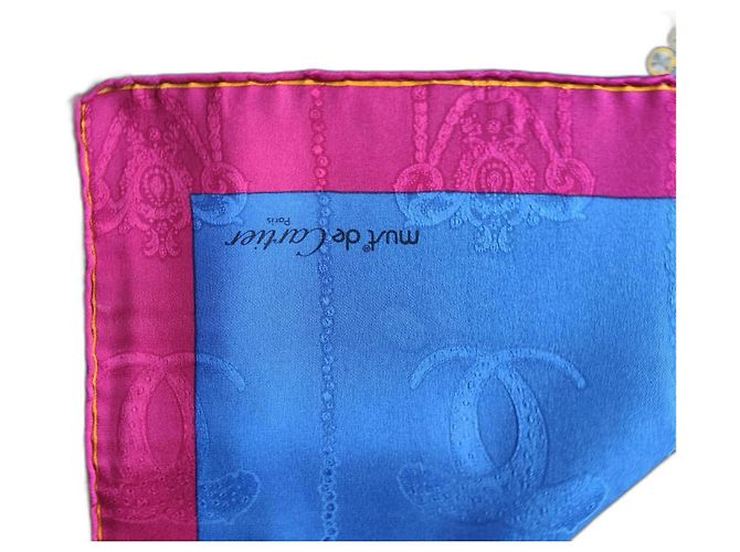 Foulard in seta Cartier blu 90x90 cm - vista 2