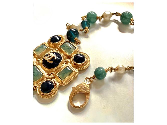 Chanel Métier d'Arts Byzantine Glasperlenkette Dunkelgrün - Ansicht 4