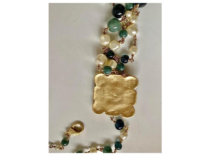 Chanel Métier d'Arts Byzantine Glasperlenkette Dunkelgrün - Ansicht 8