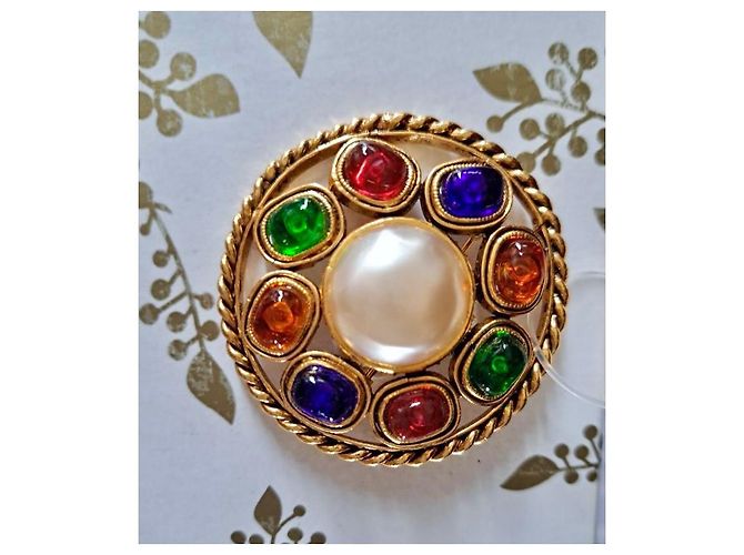 Spilla Chanel Gripoix in vetro e perla Multicolore - vista 2