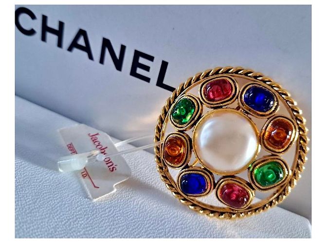 Spilla Chanel Gripoix in vetro e perla Multicolore - vista 4