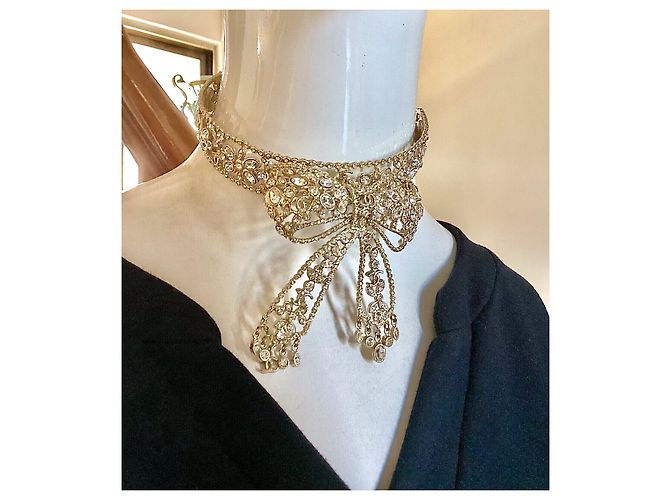 Collana Choker Chanel con Fiocco Oro Gold hardware - vista 5
