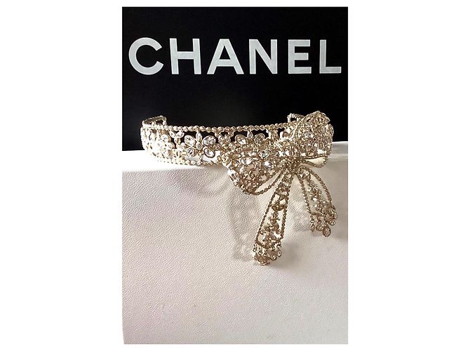 Collana Choker Chanel con Fiocco Oro Gold hardware - vista 6