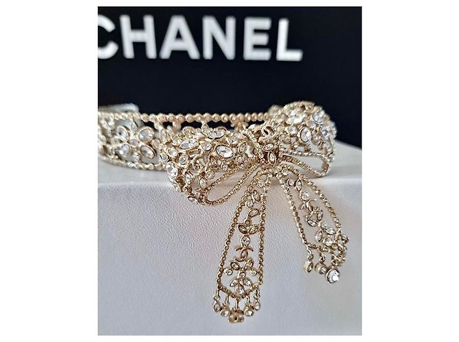 Collana Choker Chanel con Fiocco Oro Gold hardware - vista 8