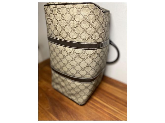Borsa Gucci Boston Monogramma GG Marrone Beige - vista 10