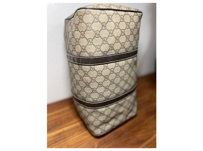 Borsa Gucci Boston Monogramma GG Marrone Beige - vista 11