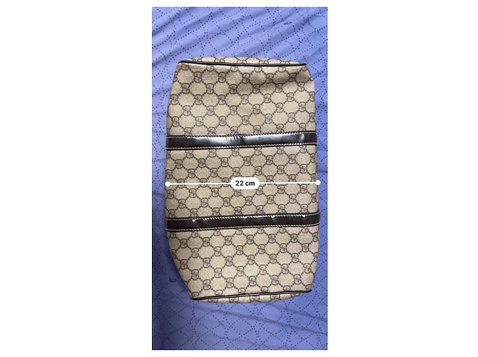 Borsa Gucci Boston Monogramma GG Marrone Beige - vista 14