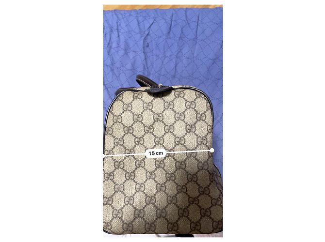 Borsa Gucci Boston Monogramma GG Marrone Beige - vista 15