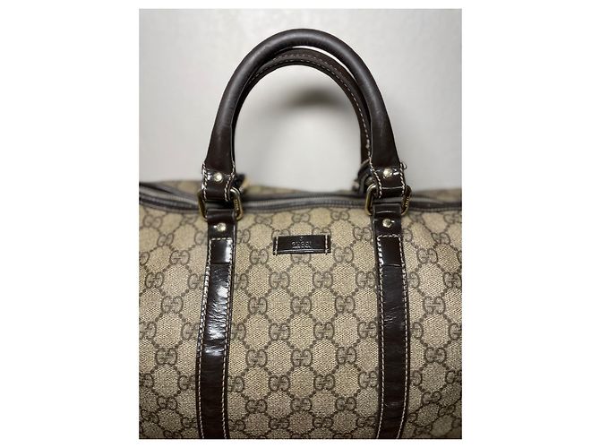 Borsa Gucci Boston Monogramma GG Marrone Beige - vista 2