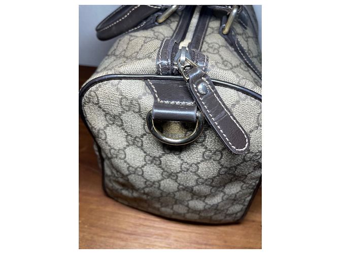Borsa Gucci Boston Monogramma GG Marrone Beige - vista 7