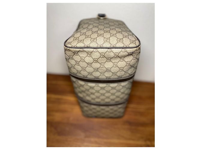 Borsa Gucci Boston Monogramma GG Marrone Beige - vista 8