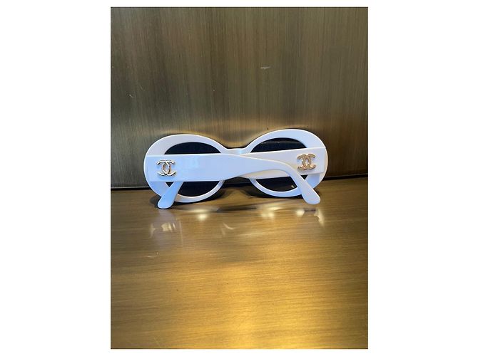 Gafas de sol Chanel Blancas de Plástico Blanco - vista 3