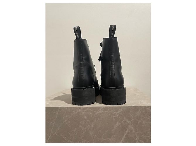FENDI Stiefeletten T.EU 39 Leder Schwarz - Ansicht 4