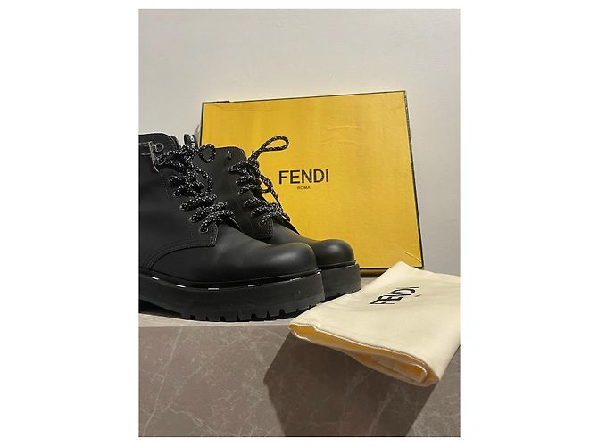 FENDI Stiefeletten T.EU 39 Leder Schwarz - Ansicht 9
