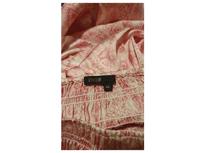 Falda Maje Jifal de satén rosa estampado cachemira - vista 7