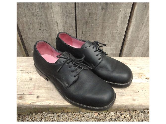Autre Marque Derby Rose's Roses in pelle nera Nero - vista 3