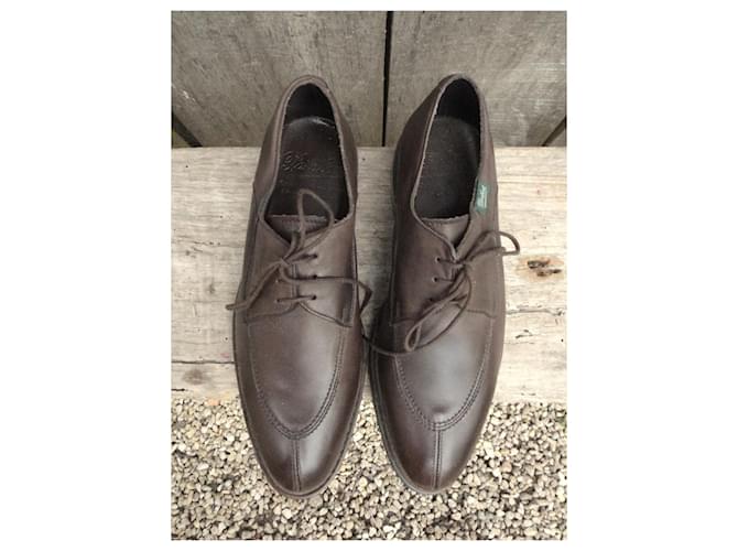 Derby Paraboot in pelle marrone scuro - vista 2