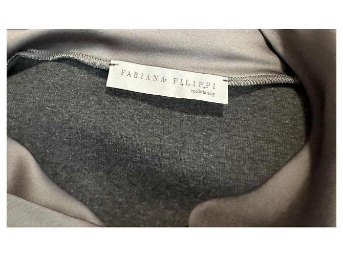 Blusa Fabiana Filippi de algodón y seda gris - vista 4