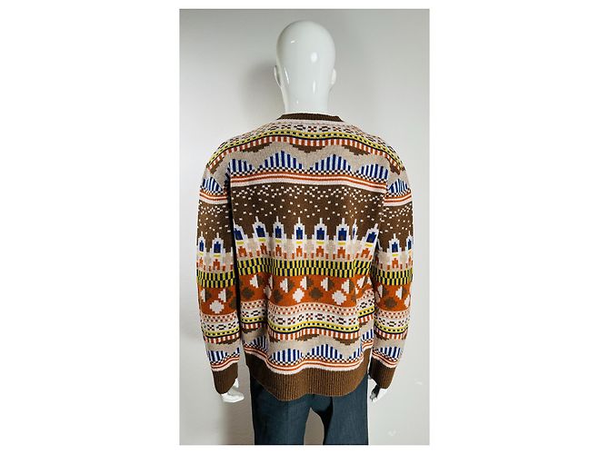 Henrik Vibskov Space Knit Rundhalspullover aus Merinowolle Braun Sand Gelb Mehrfarben - Ansicht 4
