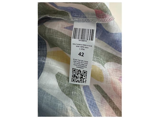 Blusa in lino multicolore 120% LINO - vista 5