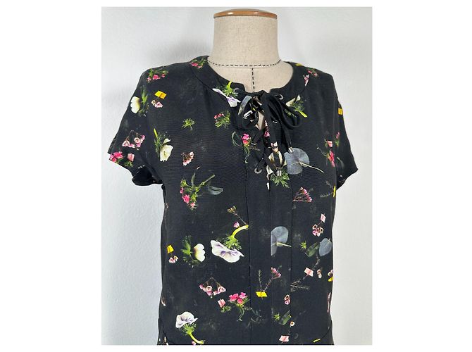 Cacharel Lacee Manches Kimono Kleid Viskose Mehrfarben - Ansicht 2