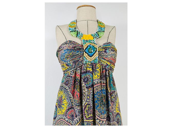 Autre Marque Seiden Maxikleid Mehrfarben - Ansicht 2