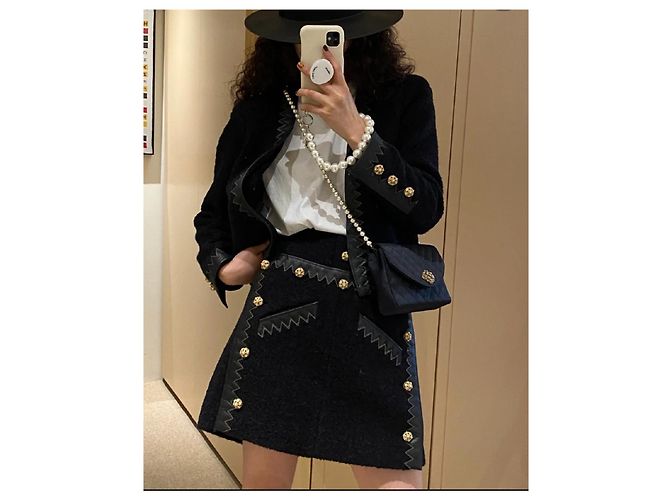 Cambon Chanel 2015P Giacca nera Paris-Salzburg 38 Nero - vista 8