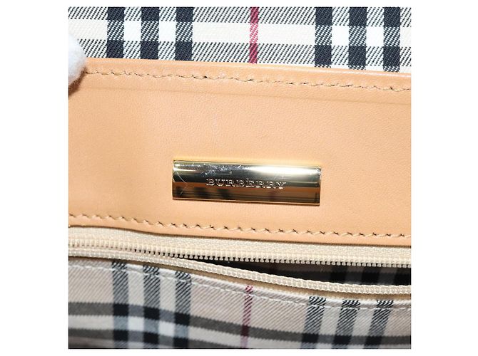 Bolsa de ombro BURBERRY couro bege Auth am6251 - vista 10