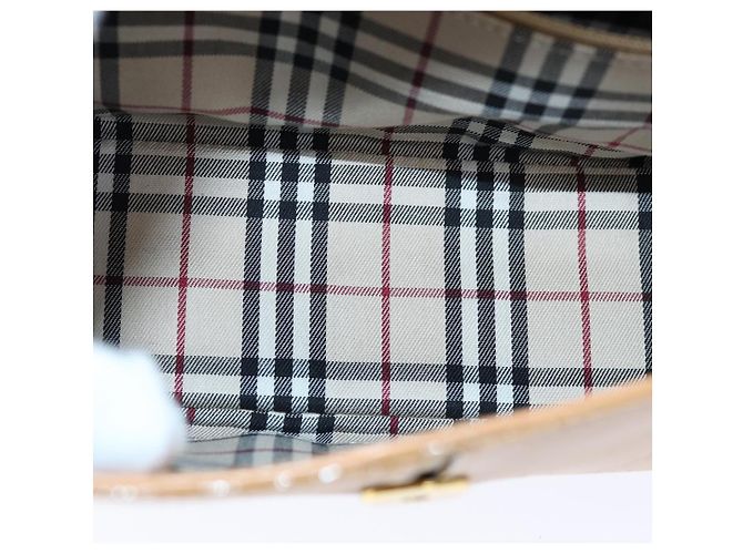 Bolsa de ombro BURBERRY couro bege Auth am6251 - vista 11