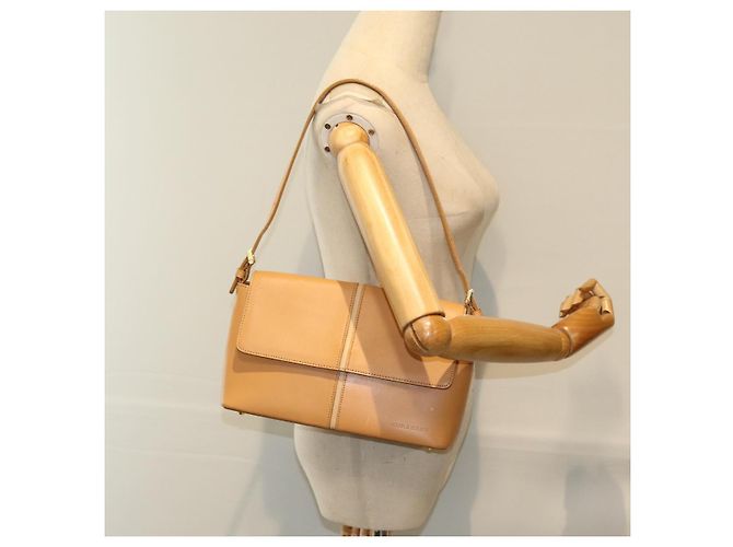 Bolsa de ombro BURBERRY couro bege Auth am6251 - vista 19