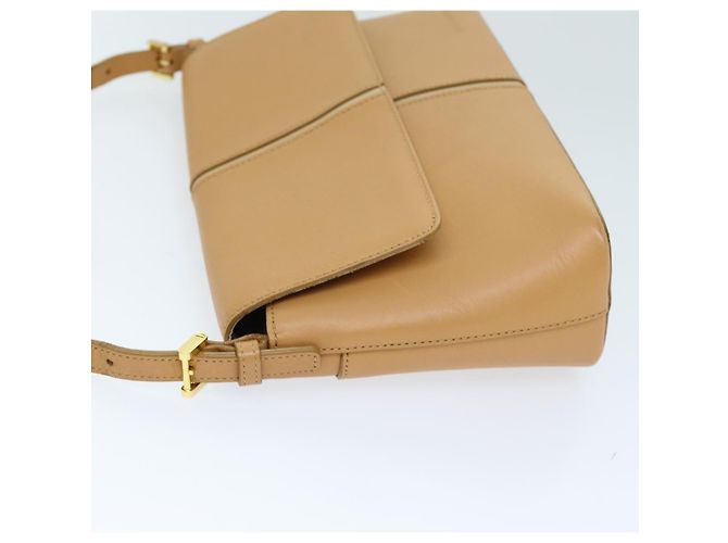 Bolsa de ombro BURBERRY couro bege Auth am6251 - vista 4