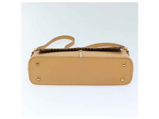 Bolsa de ombro BURBERRY couro bege Auth am6251 - vista 5