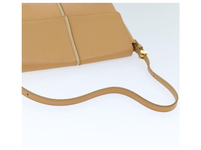 Bolsa de ombro BURBERRY couro bege Auth am6251 - vista 7