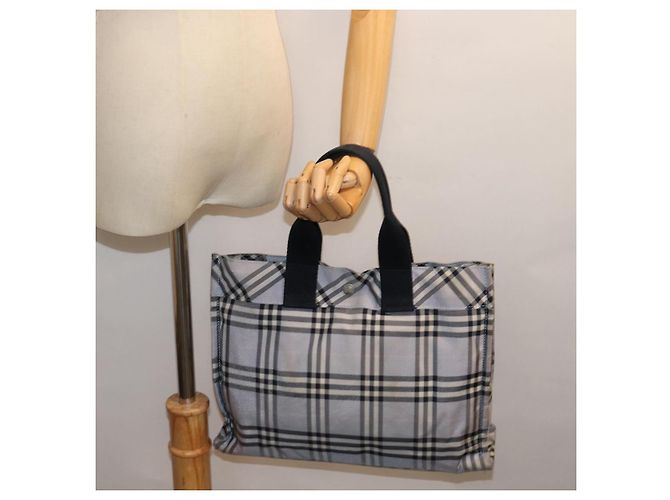 BURBERRY Nova Check Blue Label Borsa a mano Nylon Blu Auth am6158 - vista 21