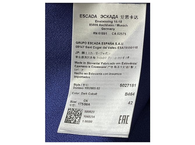 Escada Vestido capa Doriasco en azul cobalto - vista 5