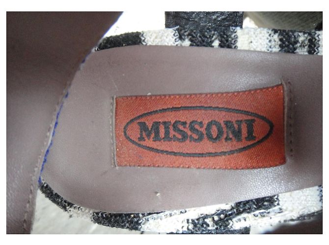 Sandali con tacco Missoni Neri Blu Pelle e Tela - vista 6
