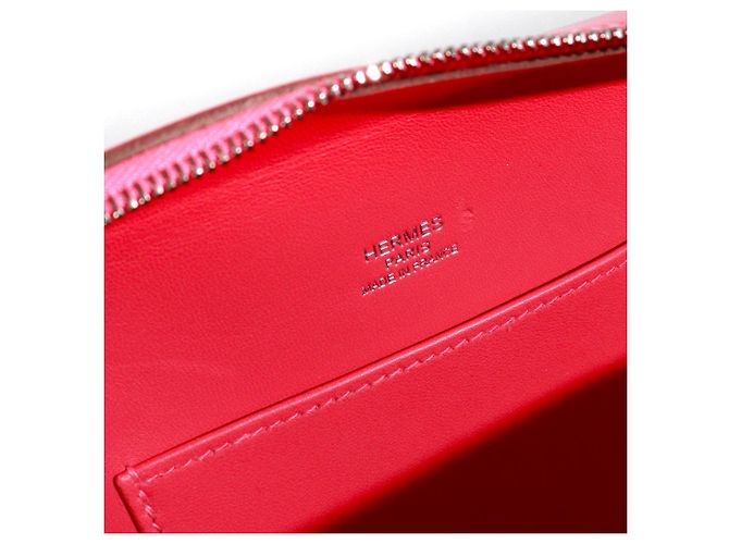 HERMÈS - Clutch Maxibox de Hermès en cuero liso Rosa Labial - vista 10