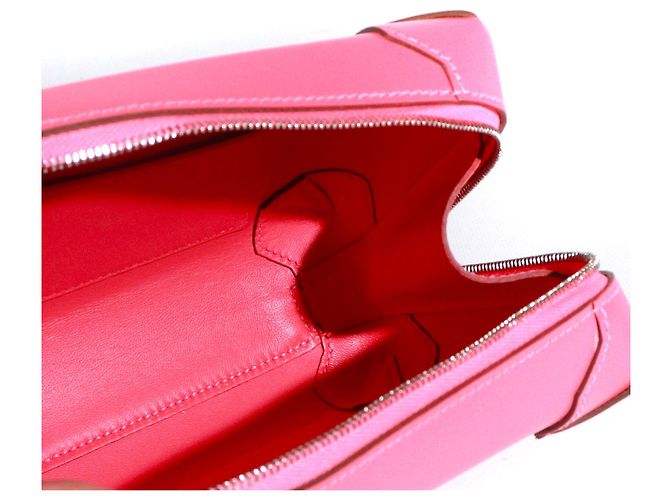HERMÈS - Clutch Maxibox de Hermès en cuero liso Rosa Labial - vista 12
