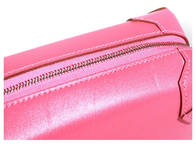 HERMÈS - Clutch Maxibox de Hermès en cuero liso Rosa Labial - vista 9