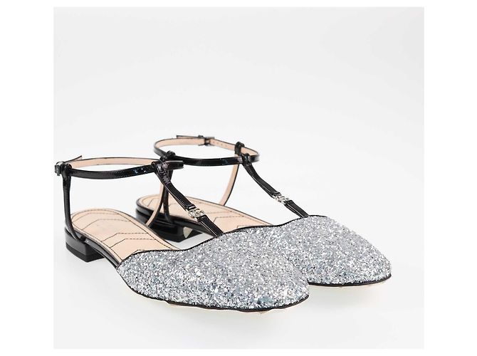 Ballerine G foderate in glitter argento Gucci - vista 2