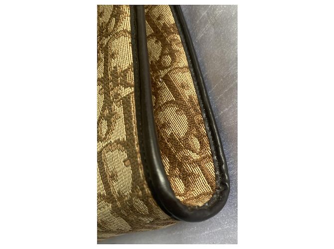 Bolso Christian Dior Oblique lona beige y marrón Marrón oscuro - vista 10