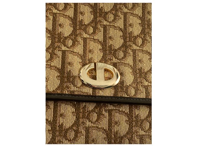 Bolso Christian Dior Oblique lona beige y marrón Marrón oscuro - vista 11
